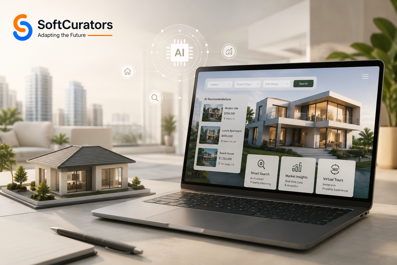 How to develop an AI real estate website step-by-step guide by Softcurators