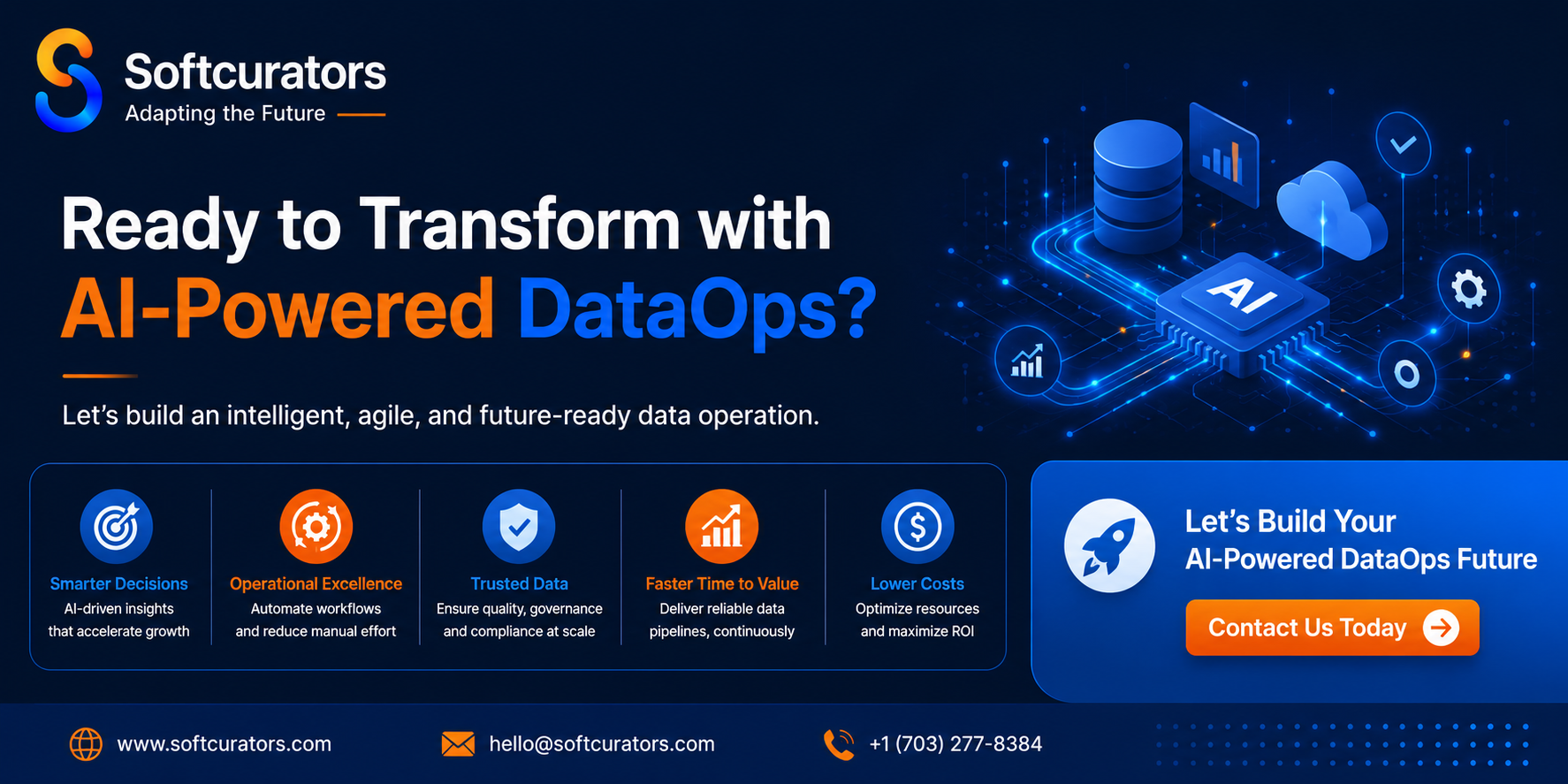Contact Softcurators to build your AI-Powered DataOps foundation mobile app and AI development company