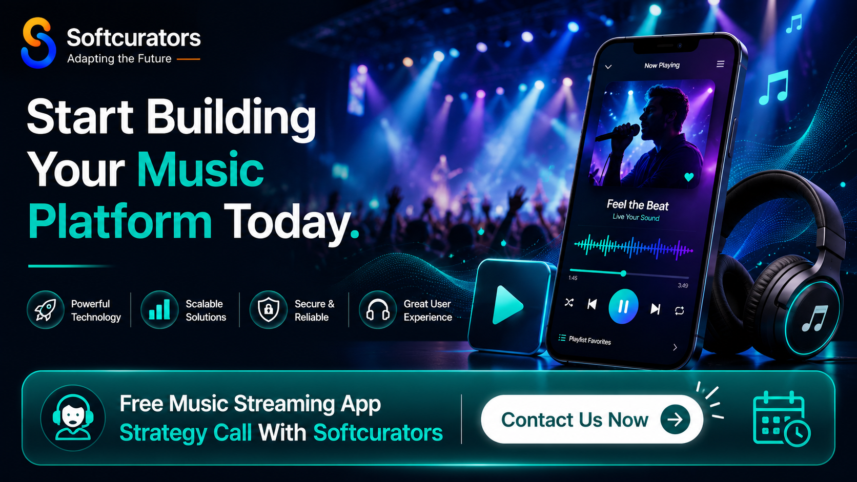 Softcurators music streaming app development start today