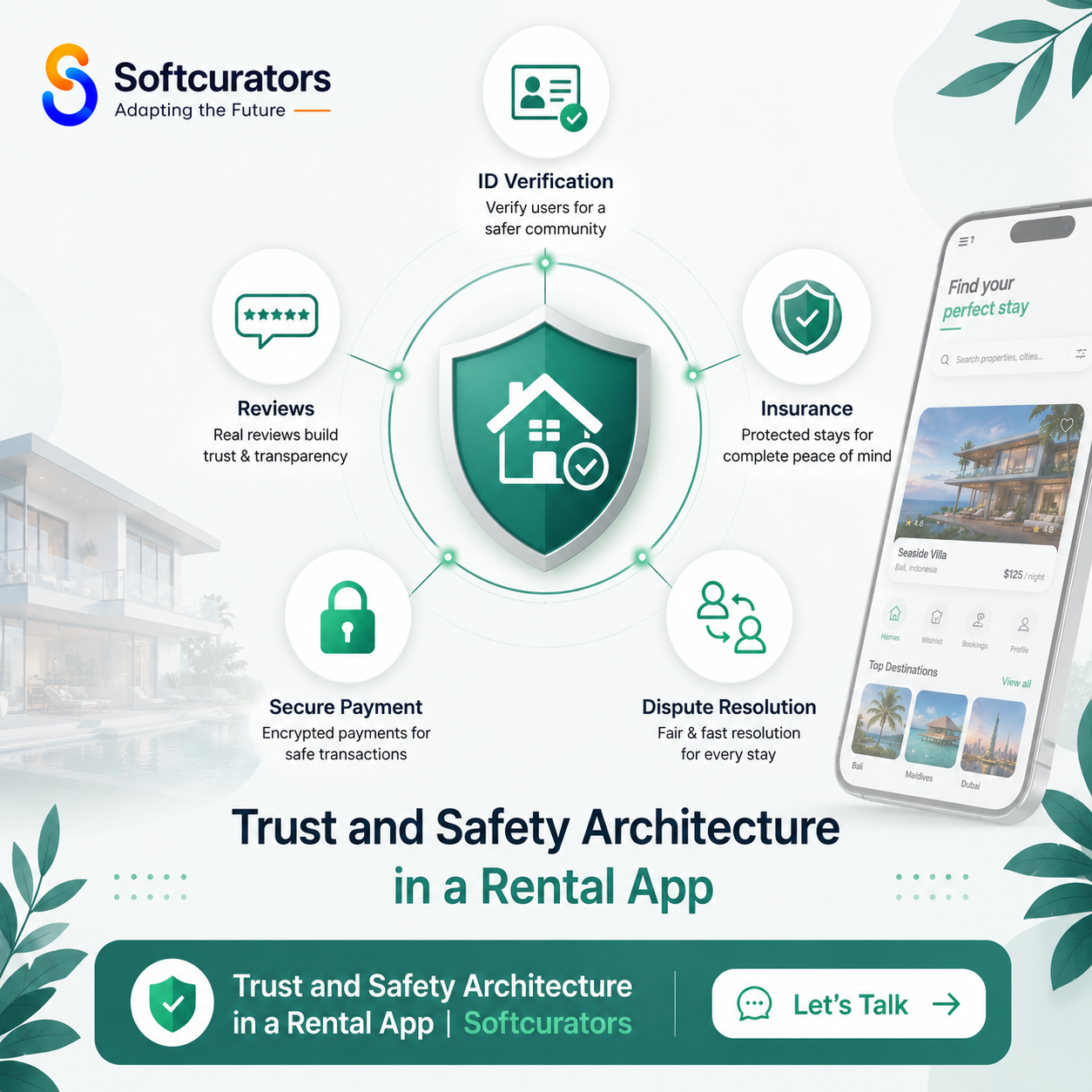 trust and safety features in a rental marketplace app