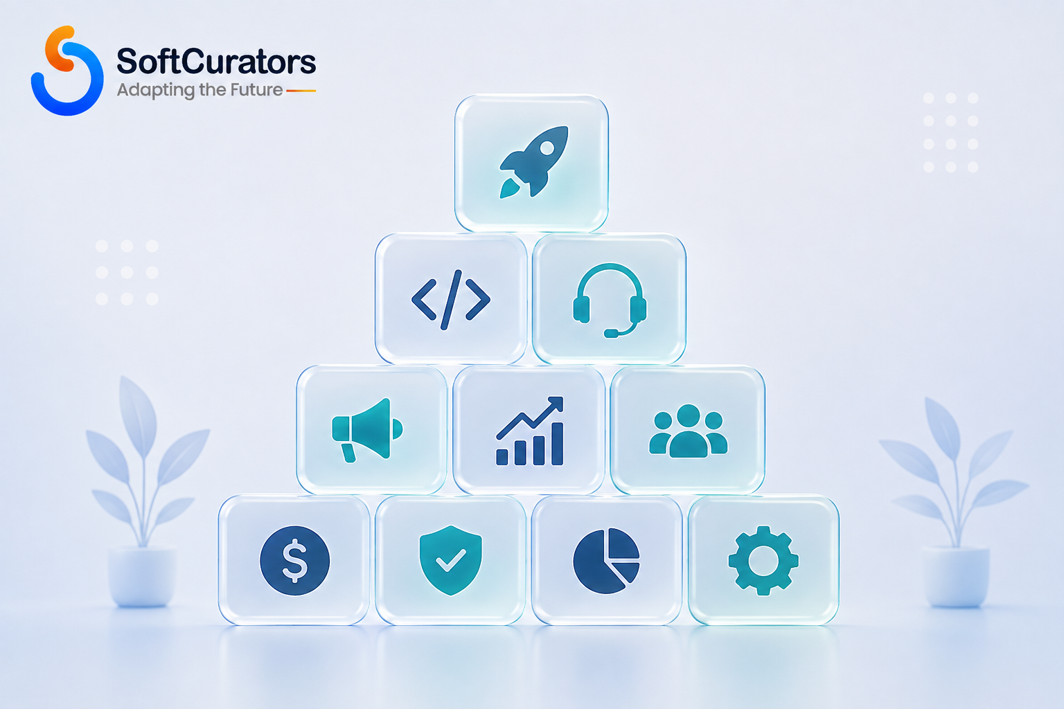 Illustration representing the deliberate, layered process of building an AI tool stack