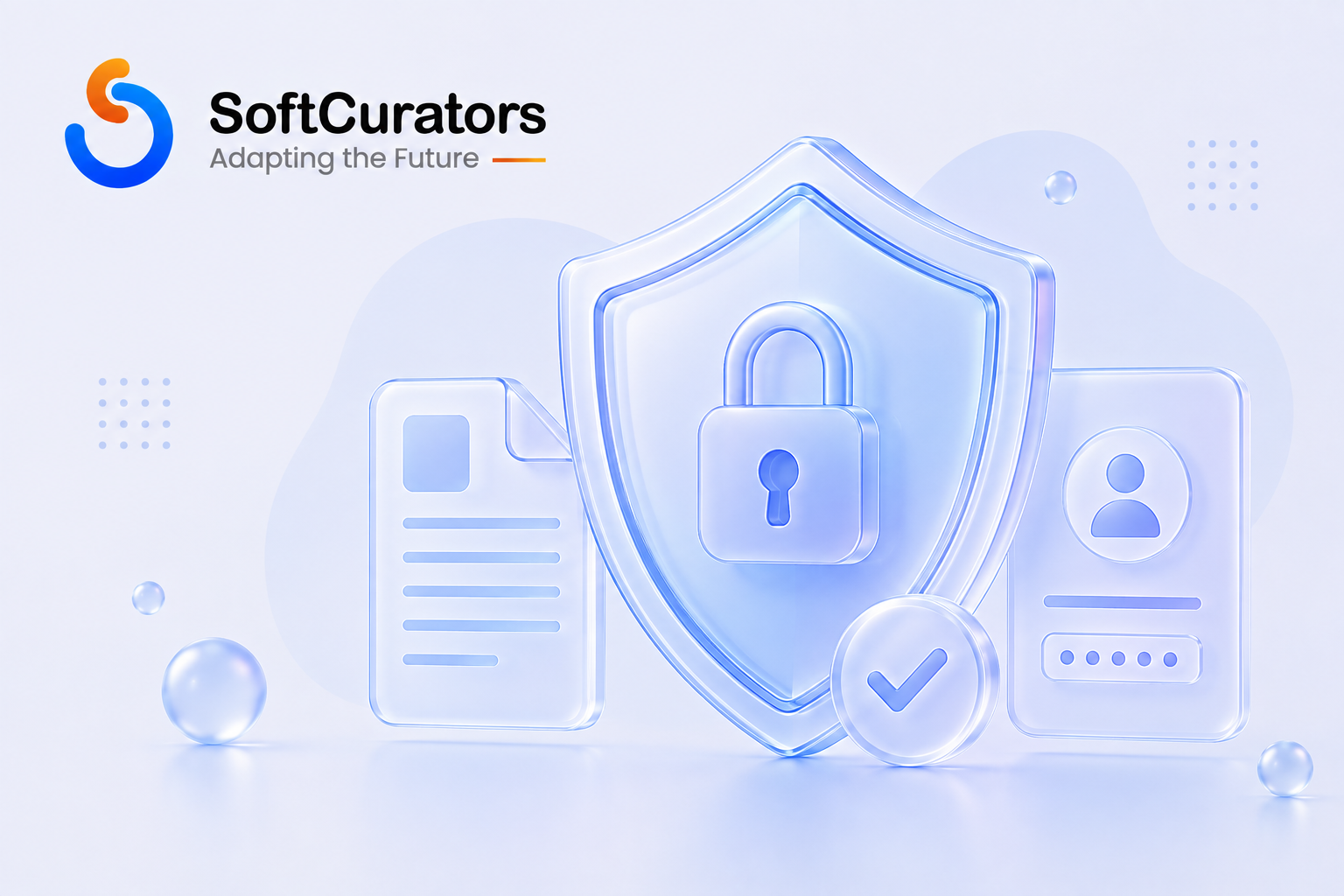 Illustration representing security and compliance in mobile app development