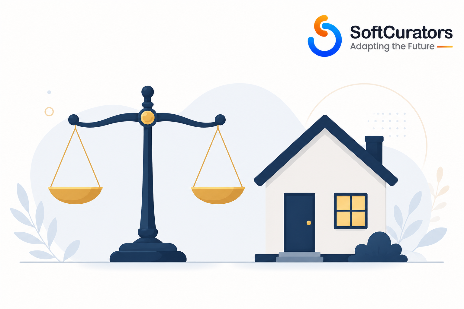 Illustration representing fairness and compliance considerations in AI-driven housing decisions