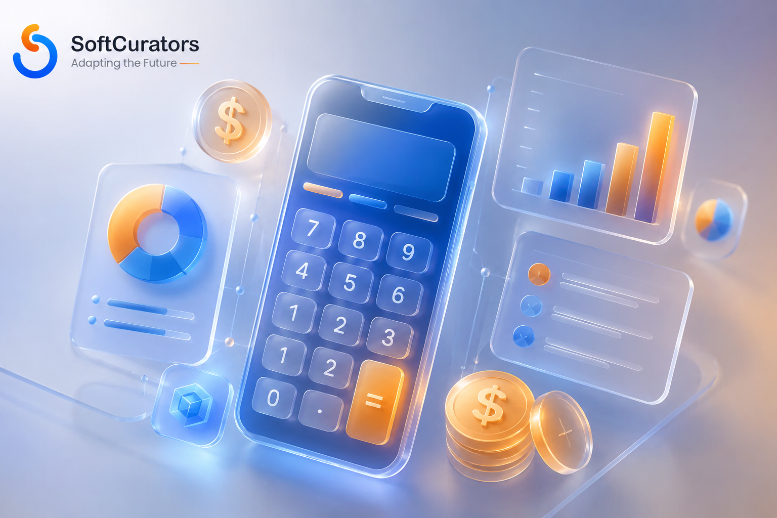 Illustration representing a mobile app development cost calculator