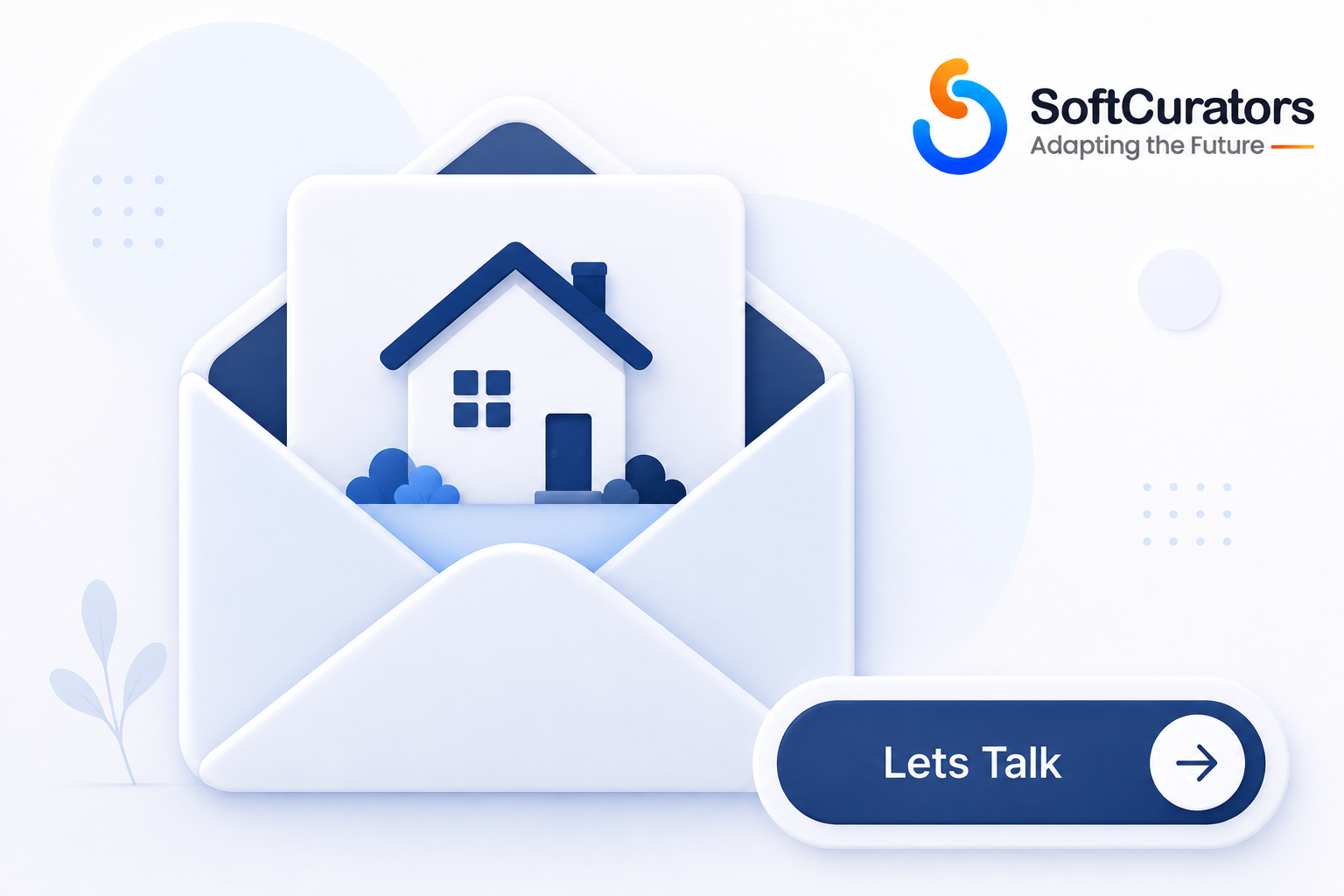 Icon representing a newsletter or contact prompt related to real estate technology insights
