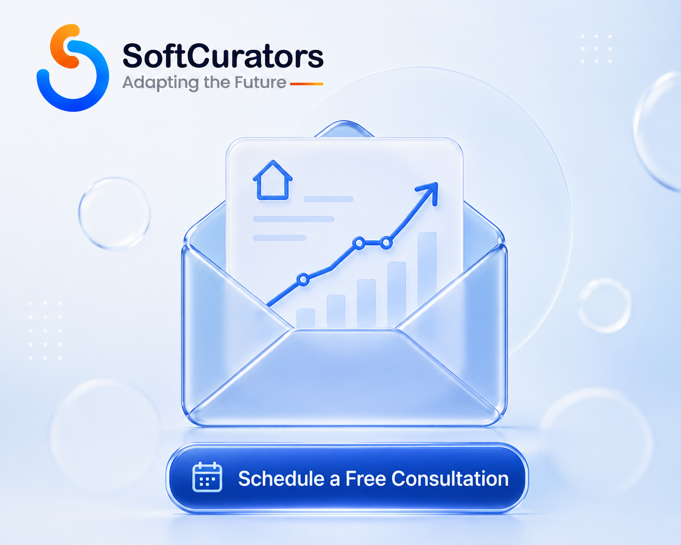 Icon representing a newsletter or contact prompt related to real estate technology insights