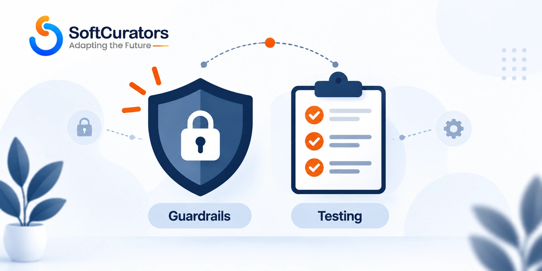 "Illustration representing adversarial testing and guardrails for an AI chatbot before launch