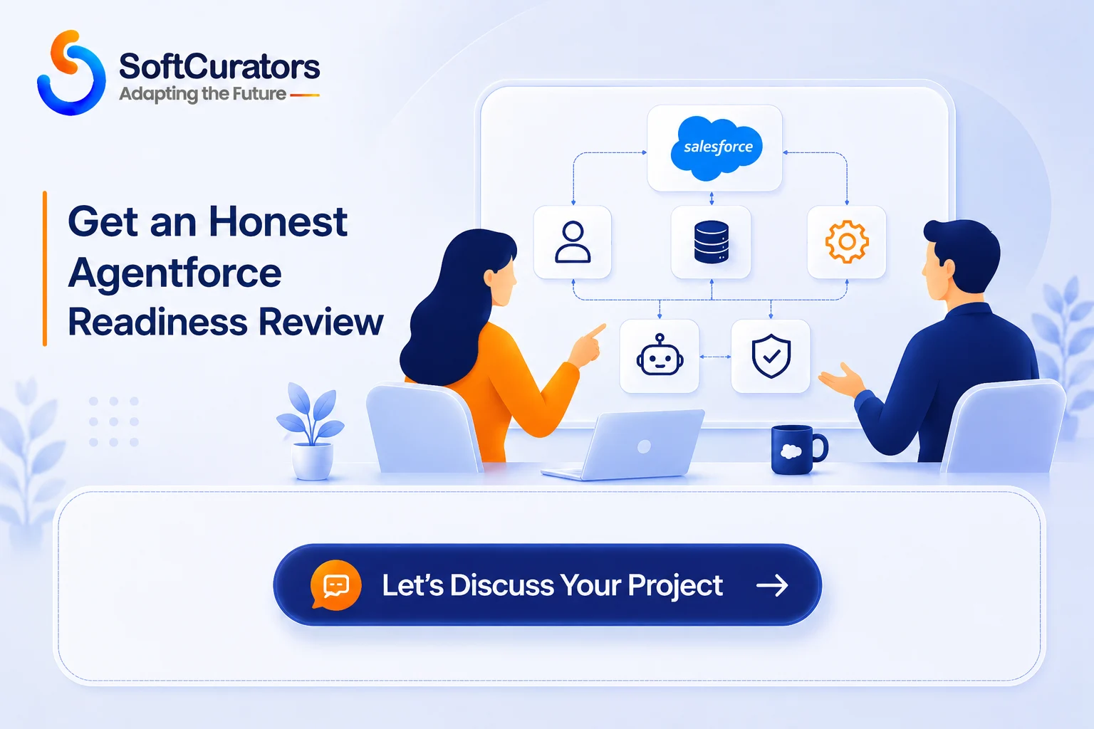 Icon representing a contact prompt for Salesforce Agentforce evaluation questions