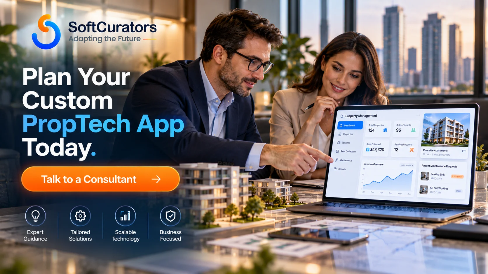 Talk to a Softcurators consultant about your custom property management software.
